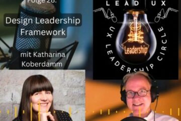 Ein Teaserbild für den Podcast Lead UX zum Design Leadership Framework