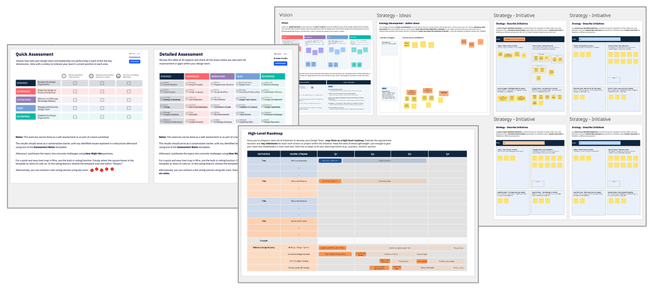 Image showing different Miro templates for the framework
